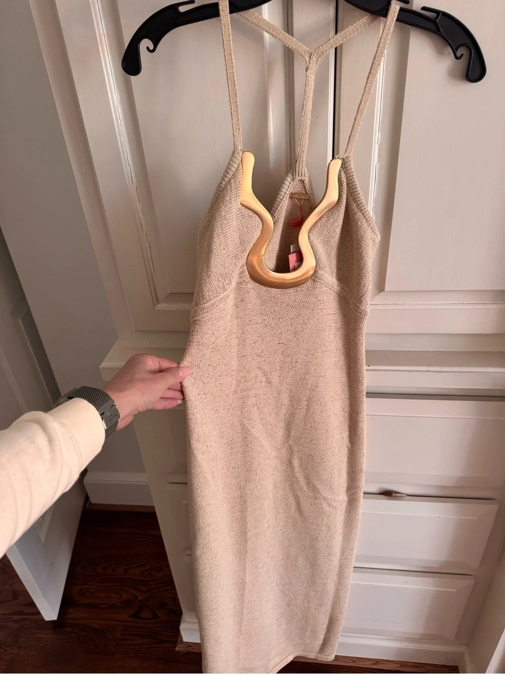 cult gaia Beige Knit Dress with Gold Accents - Picture 10 of 11